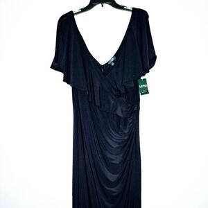 NWT Lauren Ralph Lauren brand "Ralph With Ruching"Plus size maxi dress size 18.